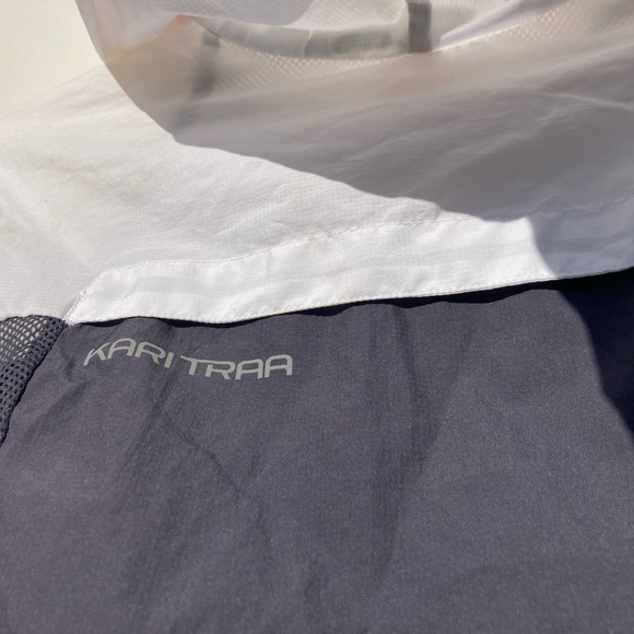 Kari Tara Full Zip Windbreaker Hoodie Zip Front Pockets Hood Drawcord Sz XSmall - Picture 7 of 15